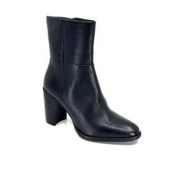 Elégant|Bottines<Ivoire0104a Bottines à Talons Ivoire 52324 Cuir Noir