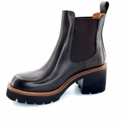 Basic|Bottines<Ivoire0156 Bottines à Talons Ivoire 8751 Carrie Cuir Foncé Marron