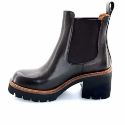 Basic|Bottines<Ivoire0156 Bottines à Talons Ivoire 8751 Carrie Cuir Foncé Marron