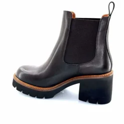 Basic|Bottines<Ivoire0156 Bottines à Talons Ivoire 8751 Carrie Cuir Foncé Marron