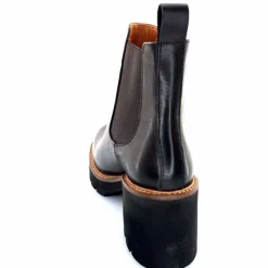 Basic|Bottines<Ivoire0156 Bottines à Talons Ivoire 8751 Carrie Cuir Foncé Marron