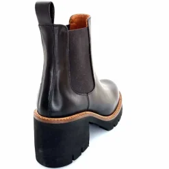 Basic|Bottines<Ivoire0156 Bottines à Talons Ivoire 8751 Carrie Cuir Foncé Marron