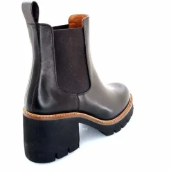 Basic|Bottines<Ivoire0156 Bottines à Talons Ivoire 8751 Carrie Cuir Foncé Marron