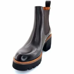 Basic|Bottines<Ivoire0156 Bottines à Talons Ivoire 8751 Carrie Cuir Foncé Marron