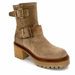 Bottines<Mjus Bottines à Talons T64209 101 Daim Taupe