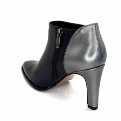 Talon|Féminin<Regarde Le Ciel Bottines à Talons Buffy 03 Cuir Noir Argenté ArgentNoir