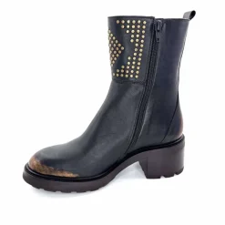 Rock|Bottines<Softwaves Bottines à Talons 9.01.01/006 Cuir Métal Bronze