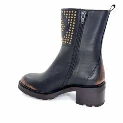 Rock|Bottines<Softwaves Bottines à Talons 9.01.01/006 Cuir Métal Bronze