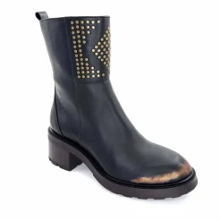 Rock|Bottines<Softwaves Bottines à Talons 9.01.01/006 Cuir Métal Bronze