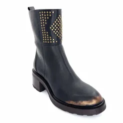 Rock|Bottines<Softwaves Bottines à Talons 9.01.01/006 Cuir Métal Bronze