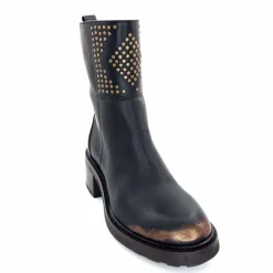 Rock|Bottines<Softwaves Bottines à Talons 9.01.01/006 Cuir Métal Bronze