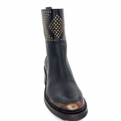 Rock|Bottines<Softwaves Bottines à Talons 9.01.01/006 Cuir Métal Bronze