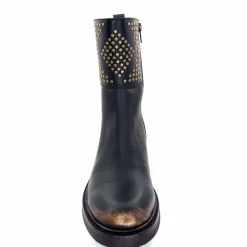 Rock|Bottines<Softwaves Bottines à Talons 9.01.01/006 Cuir Métal Bronze