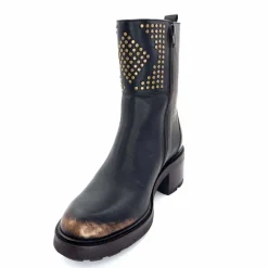 Rock|Bottines<Softwaves Bottines à Talons 9.01.01/006 Cuir Métal Bronze