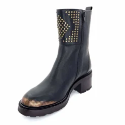 Rock|Bottines<Softwaves Bottines à Talons 9.01.01/006 Cuir Métal Bronze