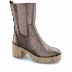 Montagne<Softwaves Bottines à Talons 8.88.18 Cuir Métal Taupe