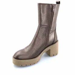 Montagne<Softwaves Bottines à Talons 8.88.18 Cuir Métal Taupe