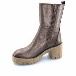 Montagne<Softwaves Bottines à Talons 8.88.18 Cuir Métal Taupe