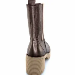 Montagne<Softwaves Bottines à Talons 8.88.18 Cuir Métal Taupe