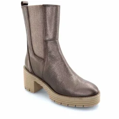 Montagne<Softwaves Bottines à Talons 8.88.18 Cuir Métal Taupe