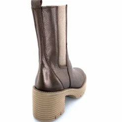 Montagne<Softwaves Bottines à Talons 8.88.18 Cuir Métal Taupe