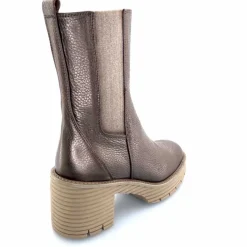 Montagne<Softwaves Bottines à Talons 8.88.18 Cuir Métal Taupe