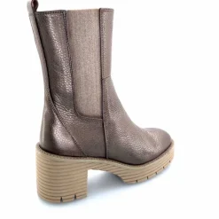 Montagne<Softwaves Bottines à Talons 8.88.18 Cuir Métal Taupe