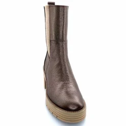 Montagne<Softwaves Bottines à Talons 8.88.18 Cuir Métal Taupe