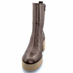 Montagne<Softwaves Bottines à Talons 8.88.18 Cuir Métal Taupe