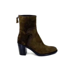Talon|Bottines<Triver Flight Bottines à Talons 706.03 Daim Olive Kaki