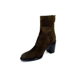 Talon|Bottines<Triver Flight Bottines à Talons 706.03 Daim Olive Kaki
