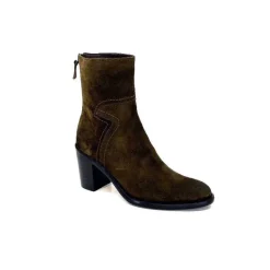 Talon|Bottines<Triver Flight Bottines à Talons 706.03 Daim Olive Kaki