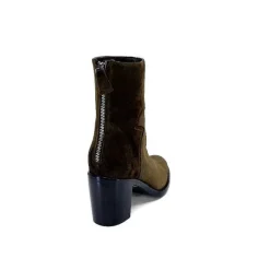 Talon|Bottines<Triver Flight Bottines à Talons 706.03 Daim Olive Kaki