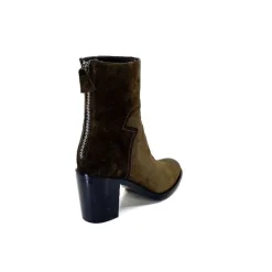 Talon|Bottines<Triver Flight Bottines à Talons 706.03 Daim Olive Kaki