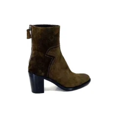Talon|Bottines<Triver Flight Bottines à Talons 706.03 Daim Olive Kaki