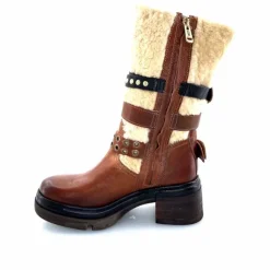 Montagne|Mi-bottes<AS 98 Bottines AS98 A89322 Cuir Fourrure Beige Marron