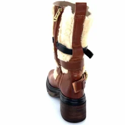 Montagne|Mi-bottes<AS 98 Bottines AS98 A89322 Cuir Fourrure Beige Marron