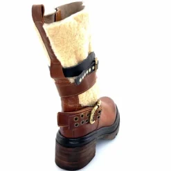 Montagne|Mi-bottes<AS 98 Bottines AS98 A89322 Cuir Fourrure Beige Marron