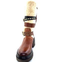 Montagne|Mi-bottes<AS 98 Bottines AS98 A89322 Cuir Fourrure Beige Marron