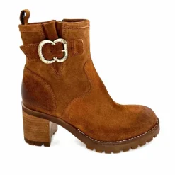 Basic|Bottines<Minka Bottines Bikers à Talons Horace Daim Camel Marron