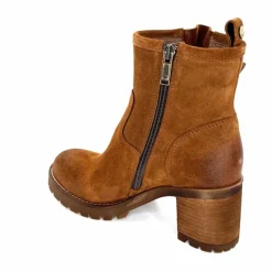 Basic|Bottines<Minka Bottines Bikers à Talons Horace Daim Camel Marron