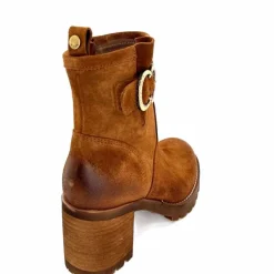 Basic|Bottines<Minka Bottines Bikers à Talons Horace Daim Camel Marron