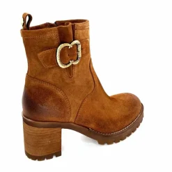 Basic|Bottines<Minka Bottines Bikers à Talons Horace Daim Camel Marron