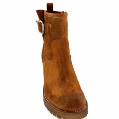 Basic|Bottines<Minka Bottines Bikers à Talons Horace Daim Camel Marron