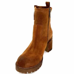 Basic|Bottines<Minka Bottines Bikers à Talons Horace Daim Camel Marron