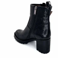 Animalier|Bottines<Minka Bottines Bikers à Talons Horace Cuir Snake Noir