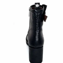 Animalier|Bottines<Minka Bottines Bikers à Talons Horace Cuir Snake Noir