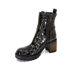 Rock|Bottines<Minka Bottines Bikers Fleur Cuir Coco Meg Marron