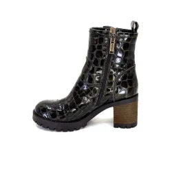 Rock|Bottines<Minka Bottines Bikers Fleur Cuir Coco Meg Marron