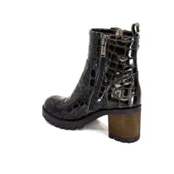 Rock|Bottines<Minka Bottines Bikers Fleur Cuir Coco Meg Marron